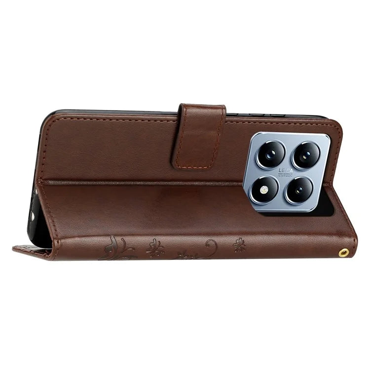 For Xiaomi 14T Case Pattern Imprint PU Leather Phone Wallet Cover with Strap
