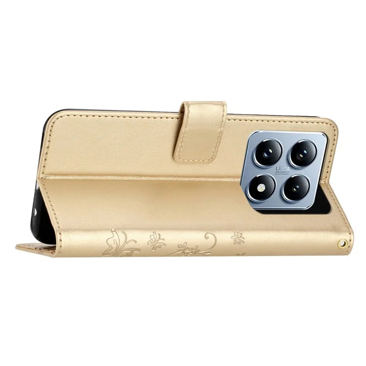 For Xiaomi 14T Case Pattern Imprint PU Leather Phone Wallet Cover with Strap