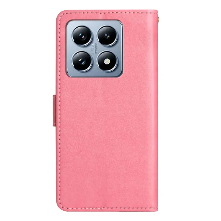 For Xiaomi 14T Case Pattern Imprint PU Leather Phone Wallet Cover with Strap