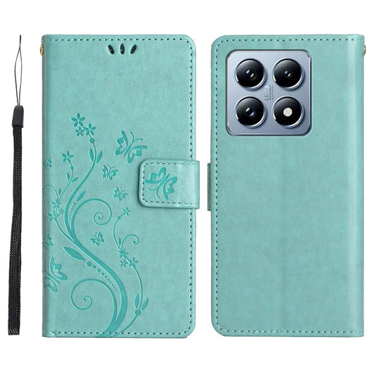 For Xiaomi 14T Pro Case Pattern Imprint PU Leather Phone Wallet Cover with Strap