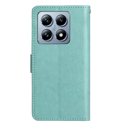 For Xiaomi 14T Pro Case Pattern Imprint PU Leather Phone Wallet Cover with Strap