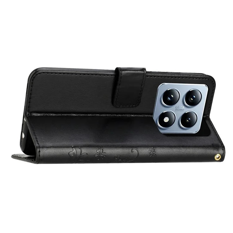 For Xiaomi 14T Pro Case Pattern Imprint PU Leather Phone Wallet Cover with Strap