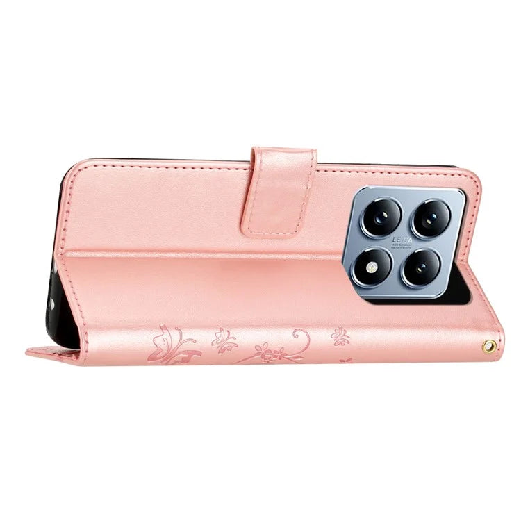For Xiaomi 14T Pro Case Pattern Imprint PU Leather Phone Wallet Cover with Strap