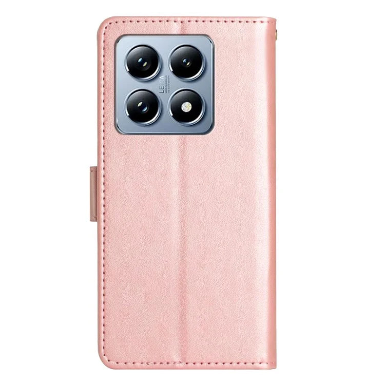 For Xiaomi 14T Pro Case Pattern Imprint PU Leather Phone Wallet Cover with Strap