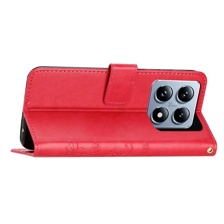 For Xiaomi 14T Pro Case Pattern Imprint PU Leather Phone Wallet Cover with Strap