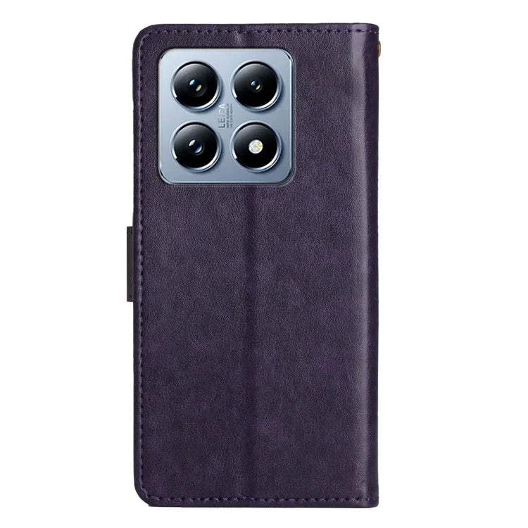 For Xiaomi 14T Pro Case Pattern Imprint PU Leather Phone Wallet Cover with Strap