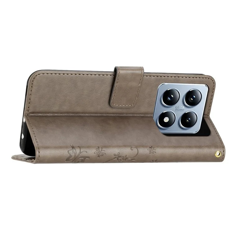 For Xiaomi 14T Pro Case Pattern Imprint PU Leather Phone Wallet Cover with Strap