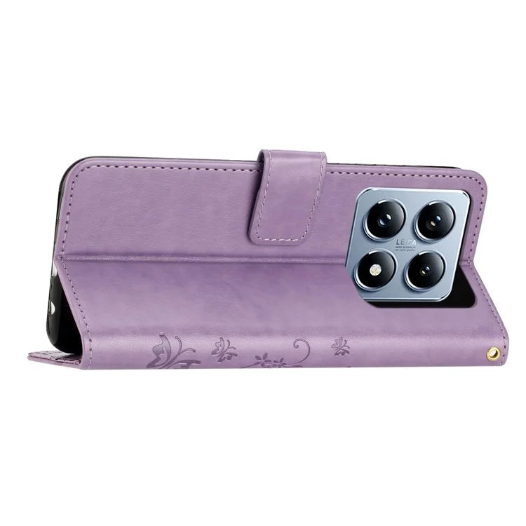 For Xiaomi 14T Pro Case Pattern Imprint PU Leather Phone Wallet Cover with Strap