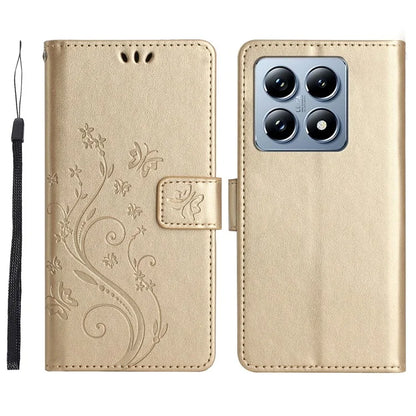 For Xiaomi 14T Pro Case Pattern Imprint PU Leather Phone Wallet Cover with Strap