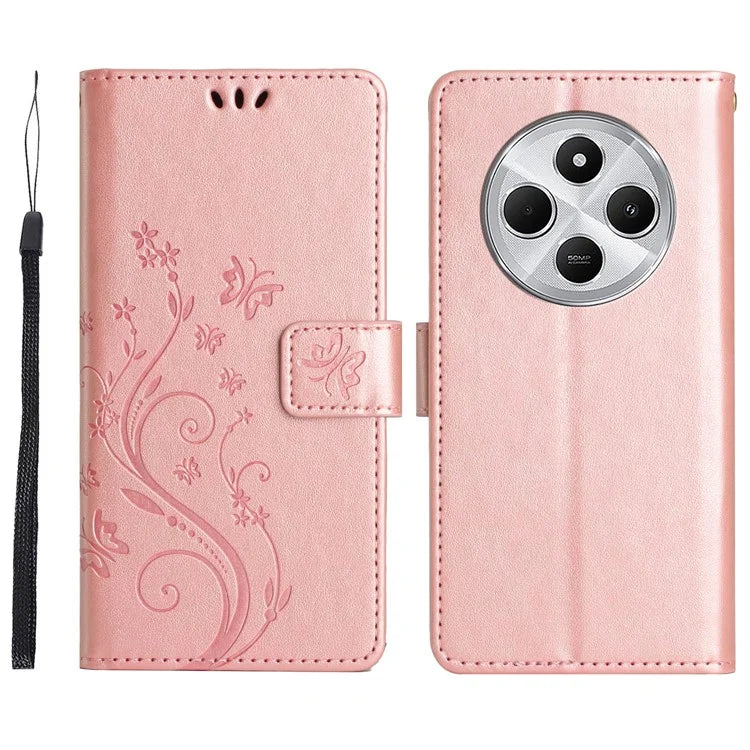For Xiaomi Redmi 14C 4G Case Pattern Imprint PU Leather Phone Wallet Cover with Strap