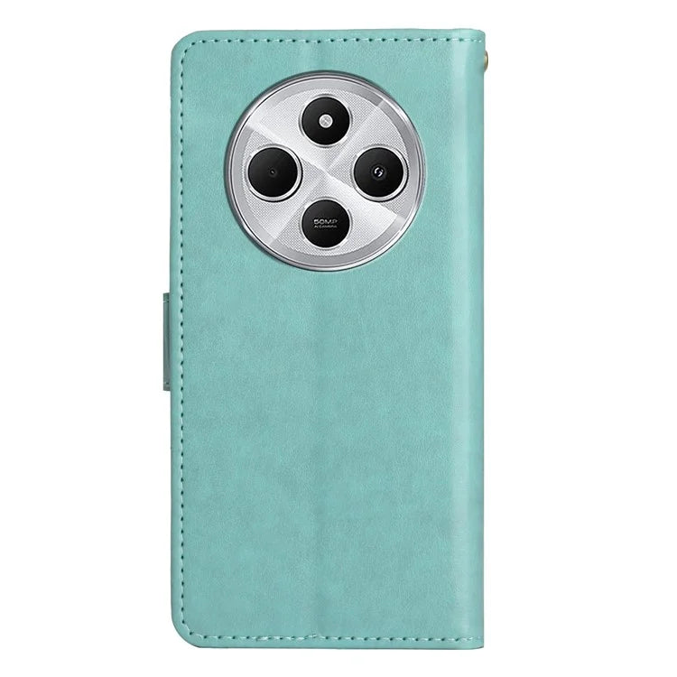 For Xiaomi Redmi 14C 4G Case Pattern Imprint PU Leather Phone Wallet Cover with Strap