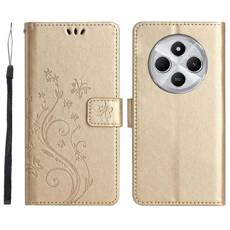 For Xiaomi Redmi 14C 4G Case Pattern Imprint PU Leather Phone Wallet Cover with Strap