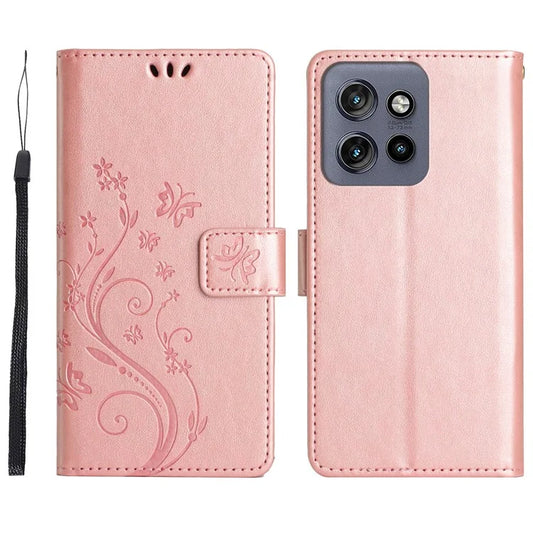 For Motorola Edge 50 Neo 5G Case Pattern Imprint PU Leather Phone Wallet Cover with Strap