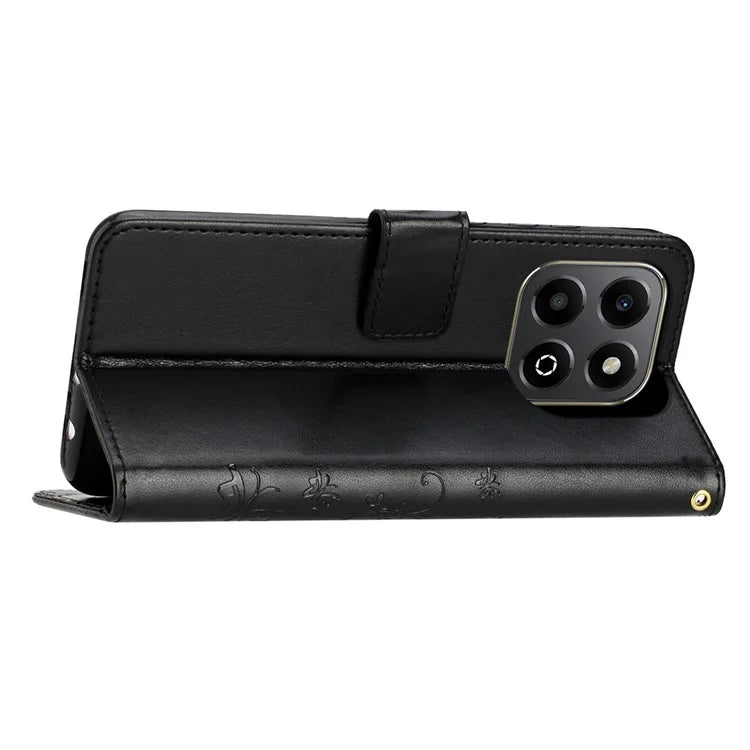 For Honor 200 Smart 5G Case Pattern Imprint PU Leather Phone Wallet Cover with Strap