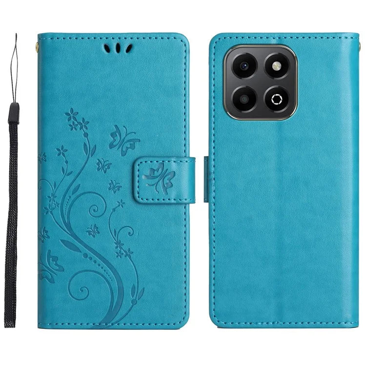 For Honor 200 Smart 5G Case Pattern Imprint PU Leather Phone Wallet Cover with Strap