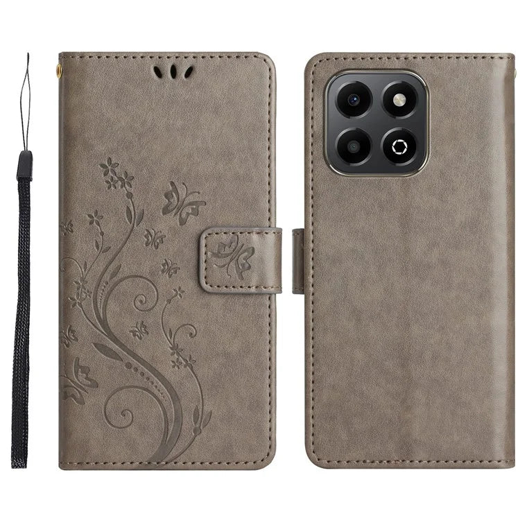 For Honor 200 Smart 5G Case Pattern Imprint PU Leather Phone Wallet Cover with Strap