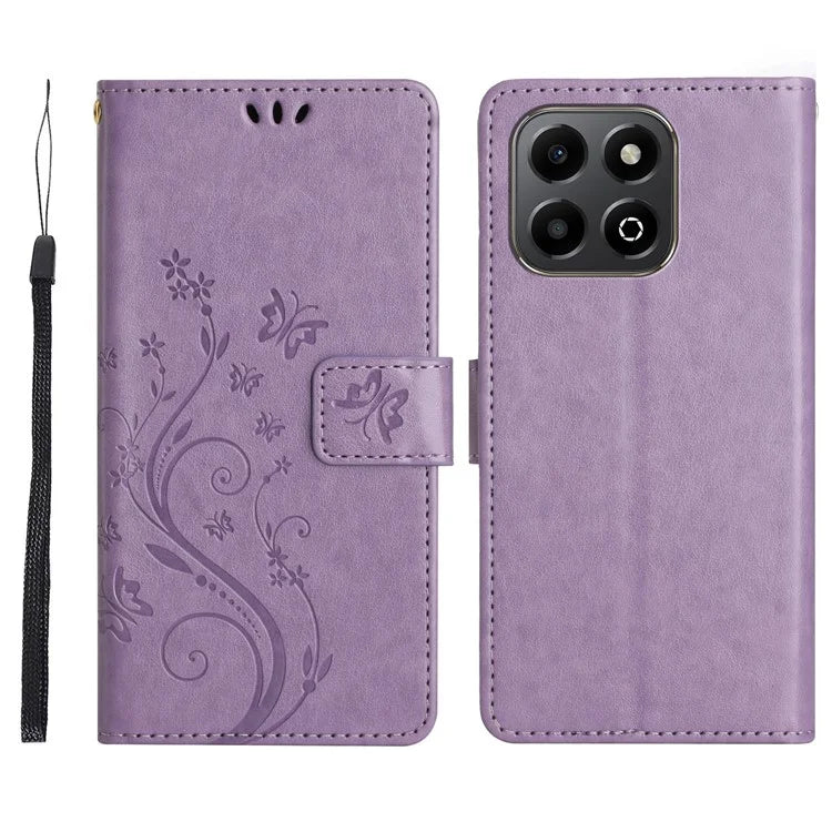 For Honor 200 Smart 5G Case Pattern Imprint PU Leather Phone Wallet Cover with Strap