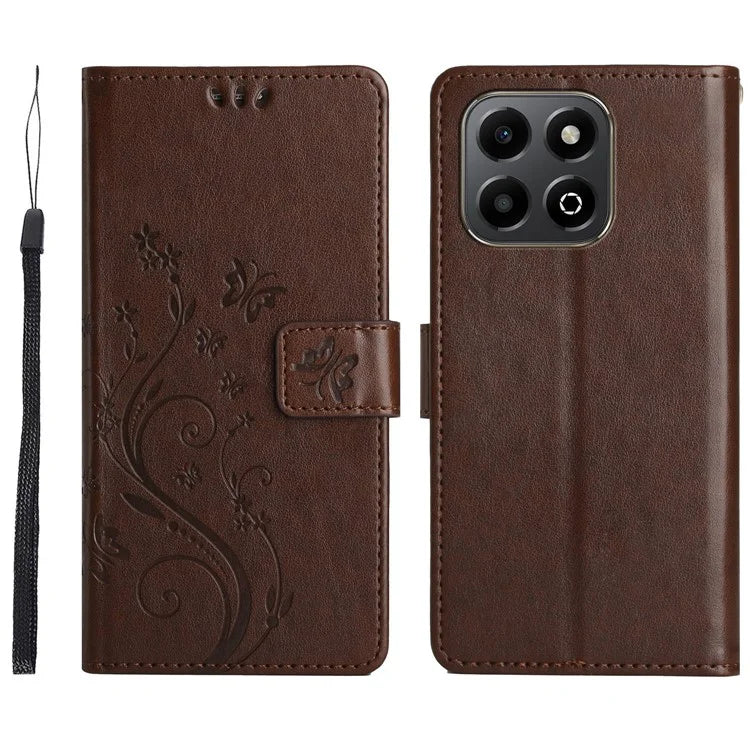 For Honor 200 Smart 5G Case Pattern Imprint PU Leather Phone Wallet Cover with Strap