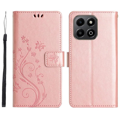 For Honor 200 Smart 5G Case Pattern Imprint PU Leather Phone Wallet Cover with Strap