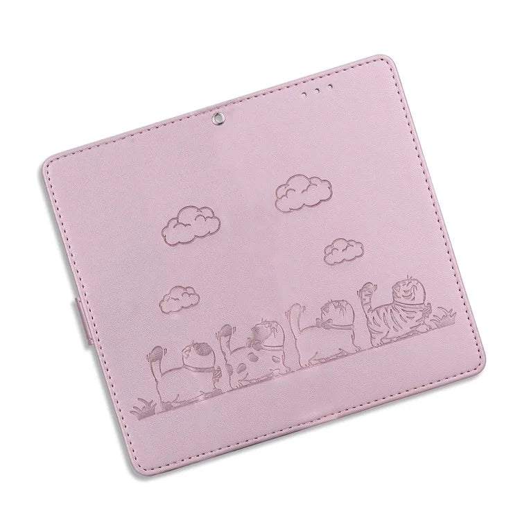 For iPhone 16 Plus Case RFID Blocking Kitten Pattern TPU+PU Leather Phone Cover