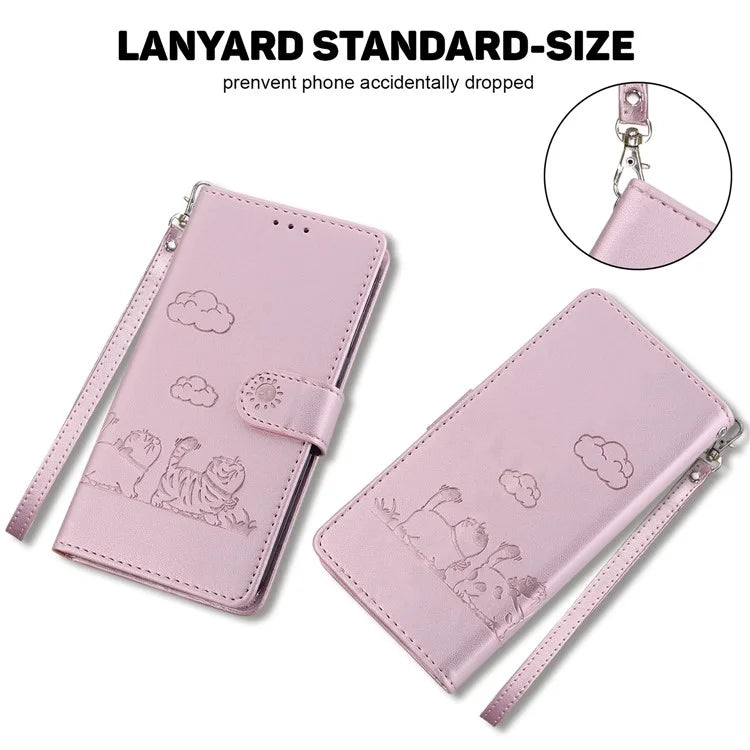 For iPhone 16 Plus Case RFID Blocking Kitten Pattern TPU+PU Leather Phone Cover