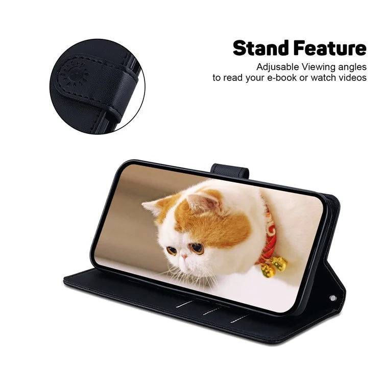 For iPhone 16 Plus Case RFID Blocking Kitten Pattern TPU+PU Leather Phone Cover