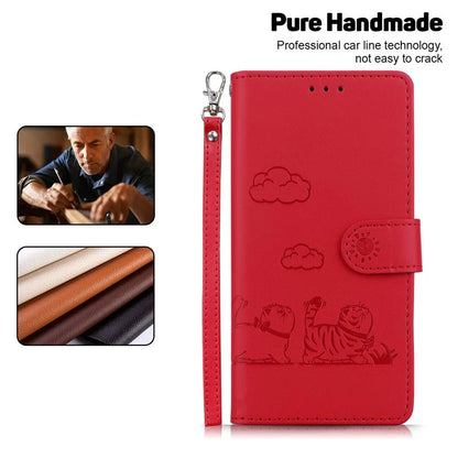 For iPhone 16 Plus Case RFID Blocking Kitten Pattern TPU+PU Leather Phone Cover