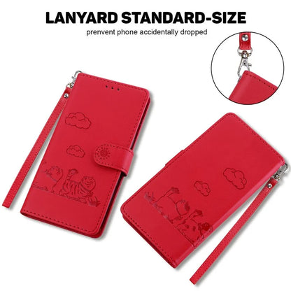 For iPhone 16 Plus Case RFID Blocking Kitten Pattern TPU+PU Leather Phone Cover