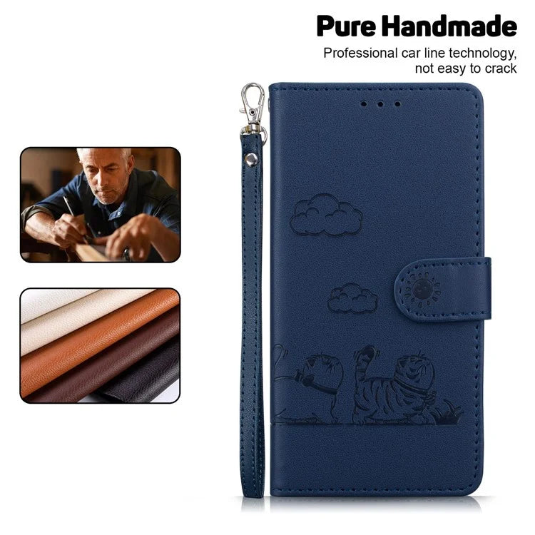 For iPhone 16 Plus Case RFID Blocking Kitten Pattern TPU+PU Leather Phone Cover