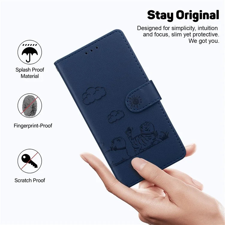 For iPhone 16 Plus Case RFID Blocking Kitten Pattern TPU+PU Leather Phone Cover