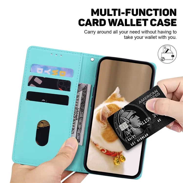 For iPhone 16 Plus Case RFID Blocking Kitten Pattern TPU+PU Leather Phone Cover
