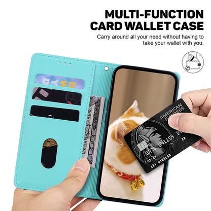 For iPhone 16 Plus Case RFID Blocking Kitten Pattern TPU+PU Leather Phone Cover