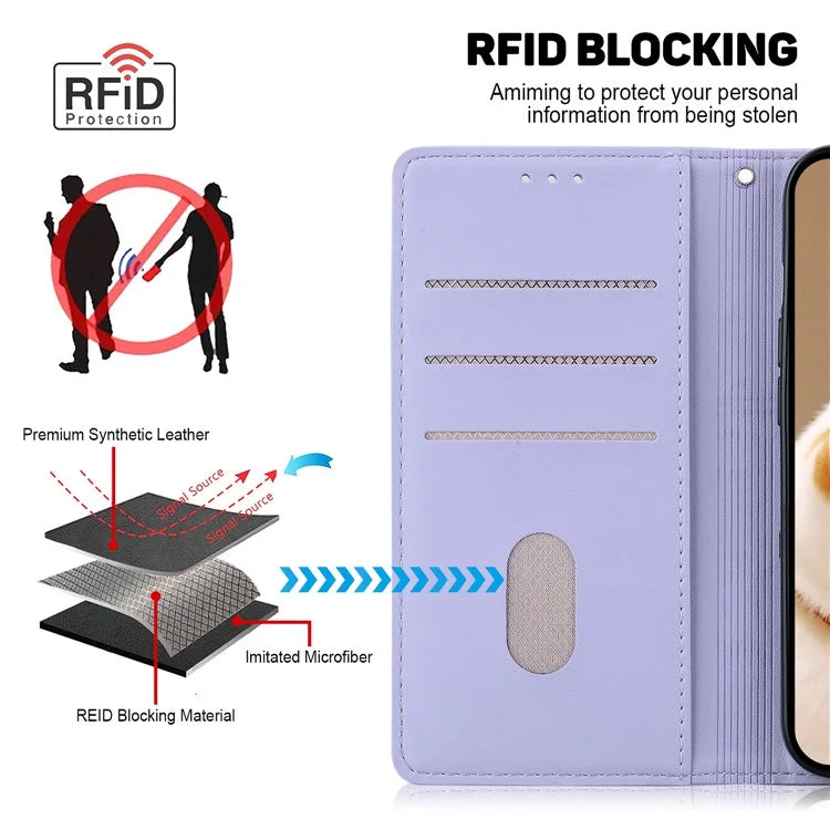 For iPhone 16 Plus Case RFID Blocking Kitten Pattern TPU+PU Leather Phone Cover