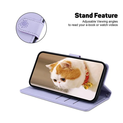 For iPhone 16 Pro Case RFID Blocking Kitten Pattern TPU+PU Leather Phone Cover