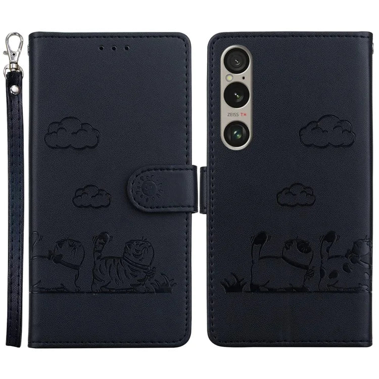For Sony Xperia 1 VI Case RFID Blocking Kitten Pattern TPU+PU Leather Phone Cover