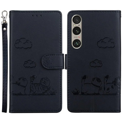 For Sony Xperia 1 VI Case RFID Blocking Kitten Pattern TPU+PU Leather Phone Cover