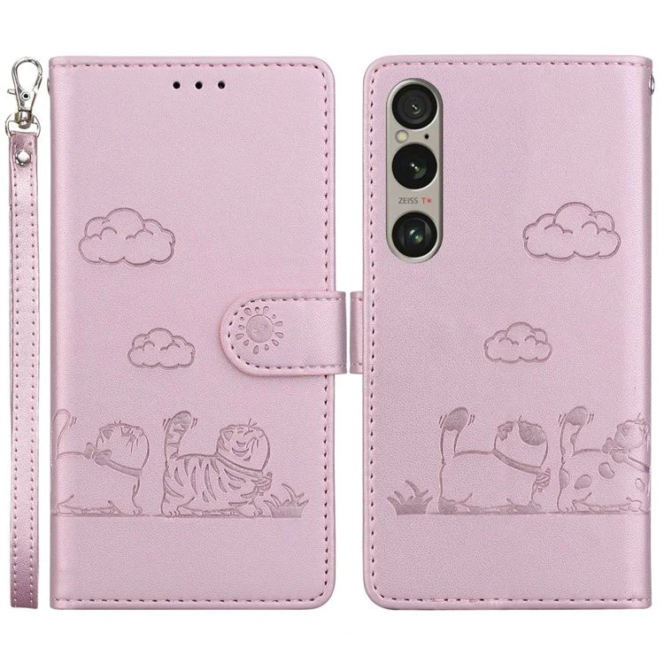 For Sony Xperia 1 VI Case RFID Blocking Kitten Pattern TPU+PU Leather Phone Cover