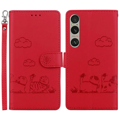 For Sony Xperia 1 VI Case RFID Blocking Kitten Pattern TPU+PU Leather Phone Cover