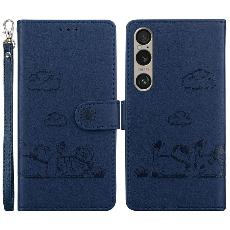 For Sony Xperia 1 VI Case RFID Blocking Kitten Pattern TPU+PU Leather Phone Cover
