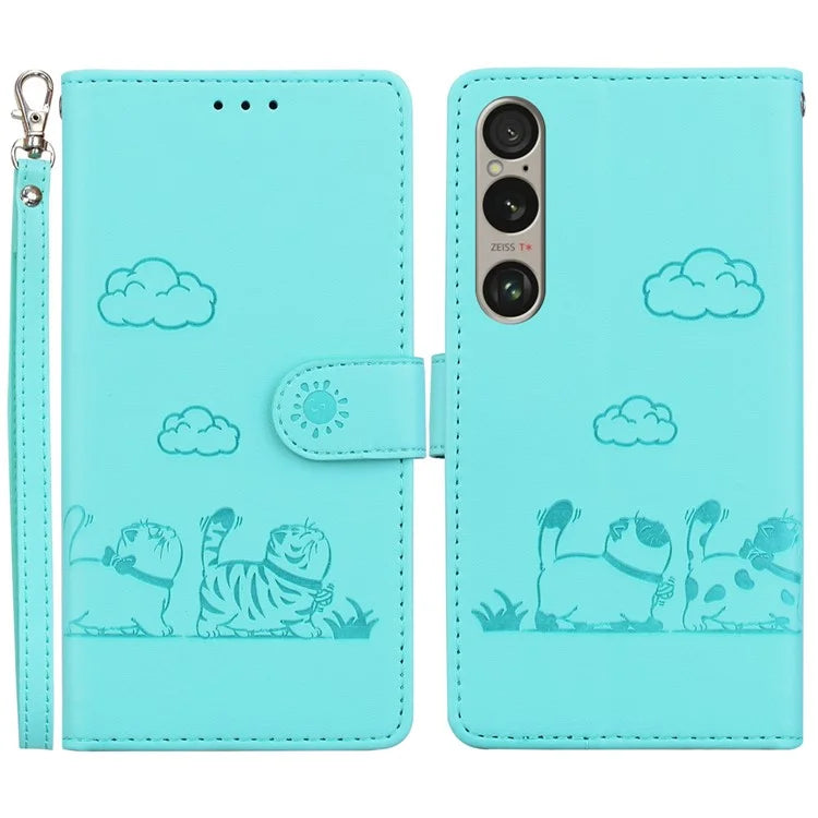 For Sony Xperia 1 VI Case RFID Blocking Kitten Pattern TPU+PU Leather Phone Cover