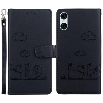 For Sony Xperia 10 VI Case RFID Blocking Kitten Pattern TPU+PU Leather Phone Cover