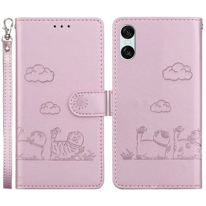 For Sony Xperia 10 VI Case RFID Blocking Kitten Pattern TPU+PU Leather Phone Cover
