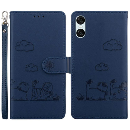For Sony Xperia 10 VI Case RFID Blocking Kitten Pattern TPU+PU Leather Phone Cover