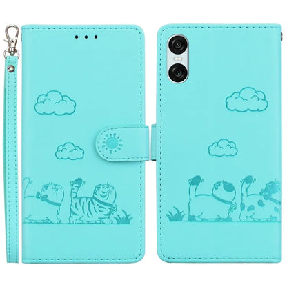 For Sony Xperia 10 VI Case RFID Blocking Kitten Pattern TPU+PU Leather Phone Cover