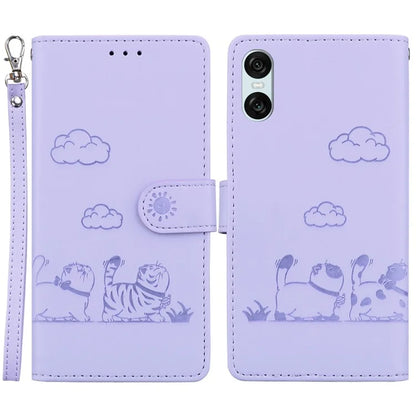For Sony Xperia 10 VI Case RFID Blocking Kitten Pattern TPU+PU Leather Phone Cover