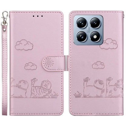 For Xiaomi 14T Case RFID Blocking Kitten Pattern TPU+PU Leather Phone Cover