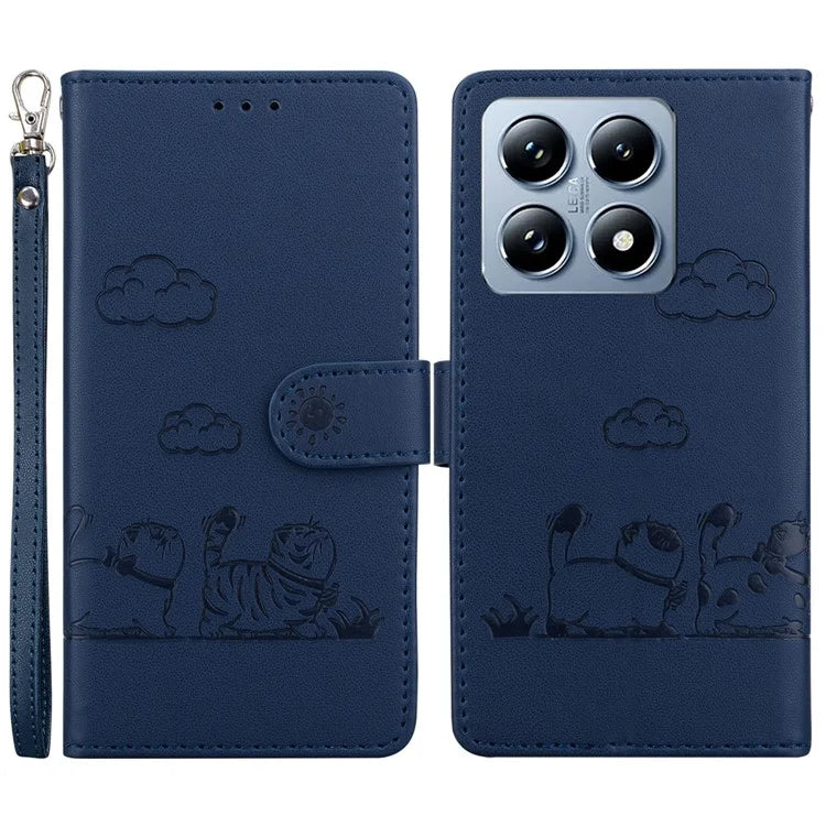 For Xiaomi 14T Pro Case RFID Blocking Kitten Pattern TPU+PU Leather Phone Cover
