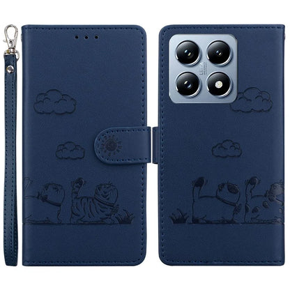 For Xiaomi 14T Pro Case RFID Blocking Kitten Pattern TPU+PU Leather Phone Cover