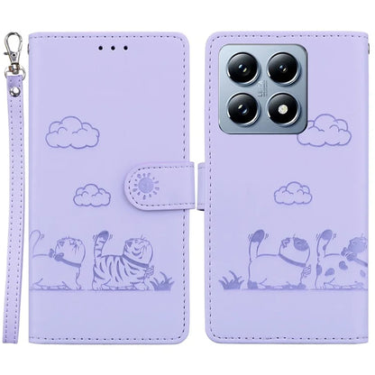 For Xiaomi 14T Pro Case RFID Blocking Kitten Pattern TPU+PU Leather Phone Cover