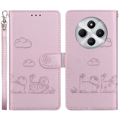 For Xiaomi Redmi 14C 4G Case RFID Blocking Kitten Pattern TPU+PU Leather Phone Cover